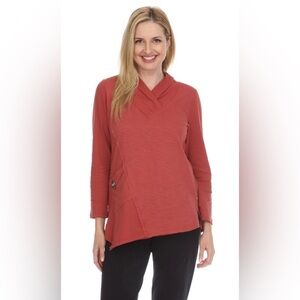 Neon Buddha Tunic long sleeve shirt day to night tunic in chestnut XL